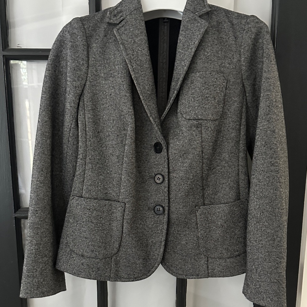 Talbots preppy wool blend Charcoal Blazer Jacket 2P NWOT